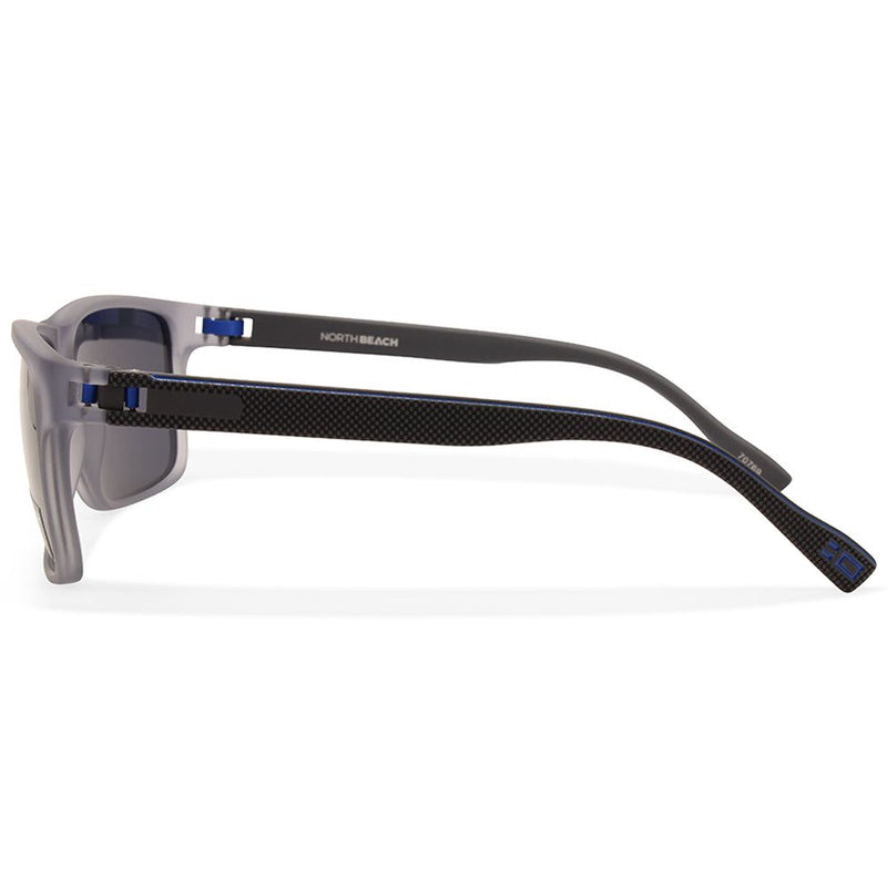 North Beach Clipper Satin Crystal-Black/Grey Polarised Unisex Sunglasses
