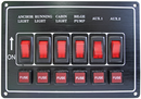 6 Gang Horizontal Switch Panel - Black