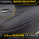 Toyota HiLux 8th Gen 2x Integrated Headrest Neoprene Front Row Seat Covers