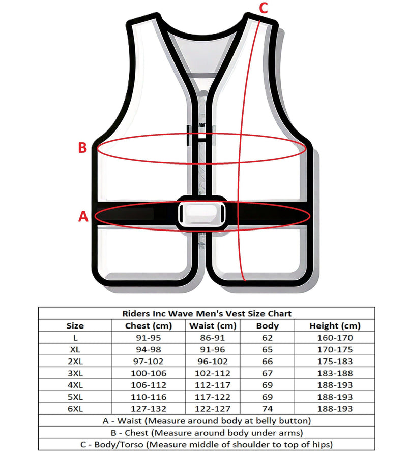 Riders Inc Black Red Men's PFD Life Jacket Buoyancy Vest
