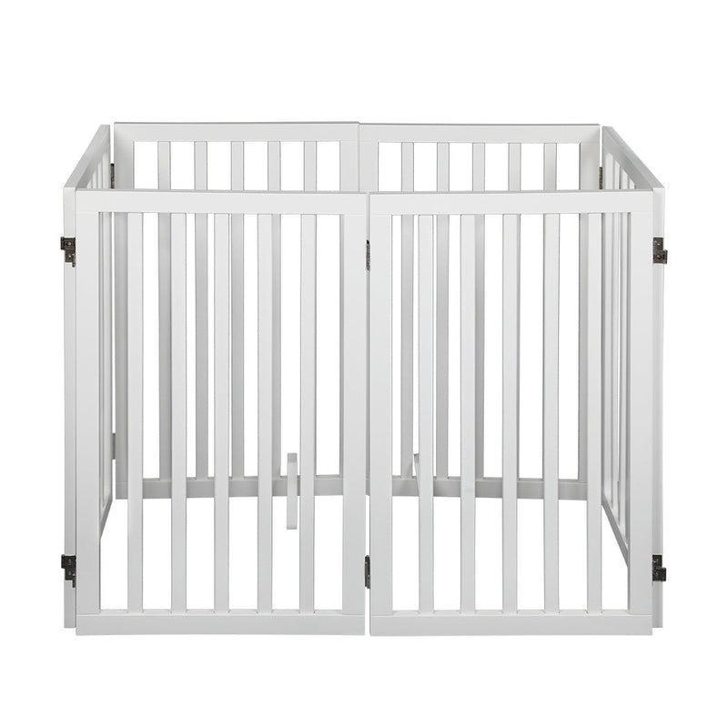 Pawz Wooden Pet Gate Dog Fence Safety Stair Barrier Security Door 6 Panel Large