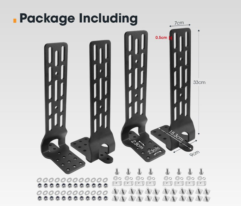 San Hima 4X Long Awning "L" Bracket For 180 & 270 Awnings Powder Coated Steel 4X4