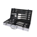 Moyasu 10 Pcs BBQ Tool Set Stainless-Steel Case Grill Fork Knife Tong Brush
