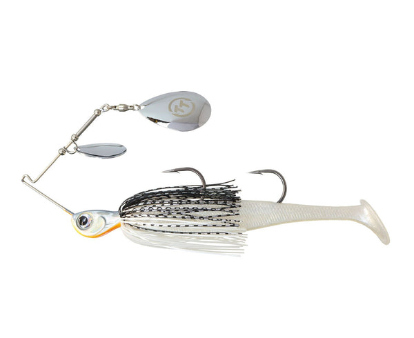 TT Lures 3/4oz Tornado+ Double Colorado Rigged Spinnerbait Lure - WHITE NIGHT