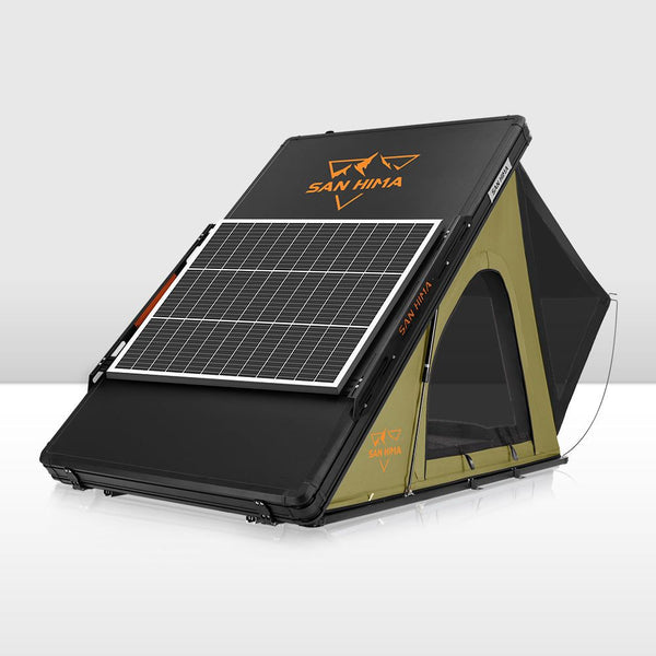 San Hima Kalbarri Lite Rooftop Tent Hardshell Olive+130W Solar Panel+Ladder&Rack