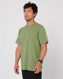Follow Stitched Tee Olive