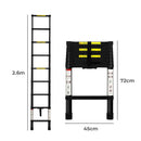 Traderight Multipurpose Ladder Telescopic Aluminium Extension Single-side 2.6m