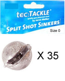 35 x Jarvis Walker 0 Split Shot Sinkers - Pre Packed 0 Split Shot Fishing Sinkers