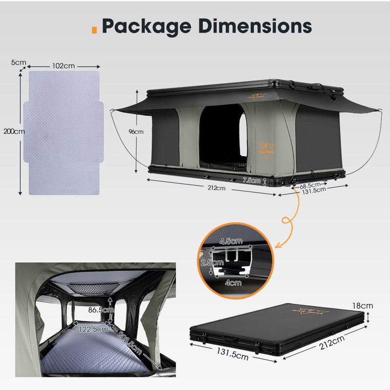 San Hima Gibb Rooftop Tent Hardshell With Ladder Outdoor Waterproof Camping 4X4