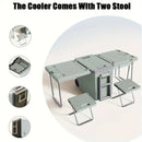 32L Portable Outdoor Cooler Box & Folding Table Chair Set