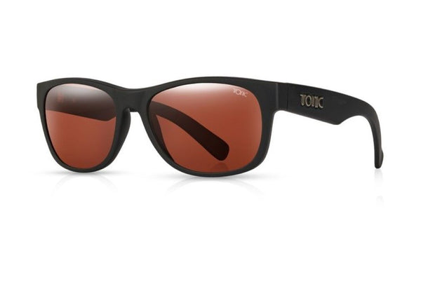 Tonic Wave Polarised Sunglasses - Glass Copper Photochromic Lens & Black Frame