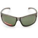 Dirty Dog Shock Shiny Clear Black/Green Polarised Unisex Sports Sunglasses