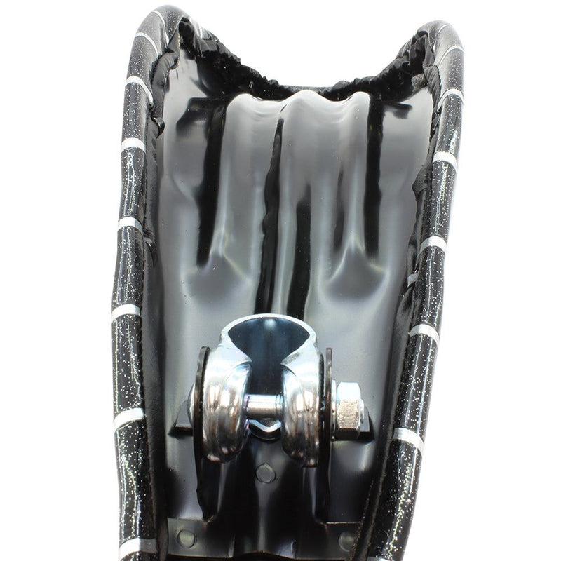 Black Sparkle and Silver Stripe Lowrider Dragster Bike Saddle Seat