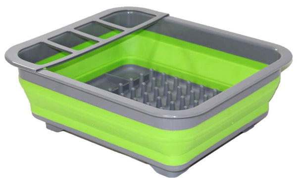 Collapsible Silicone Dish Drainer -  Green