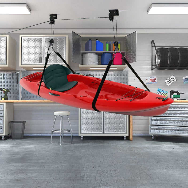 Monvelo Kayak Hoist Pulley 54kg Bike Holder Lift Garage Ceiling Storage Rack