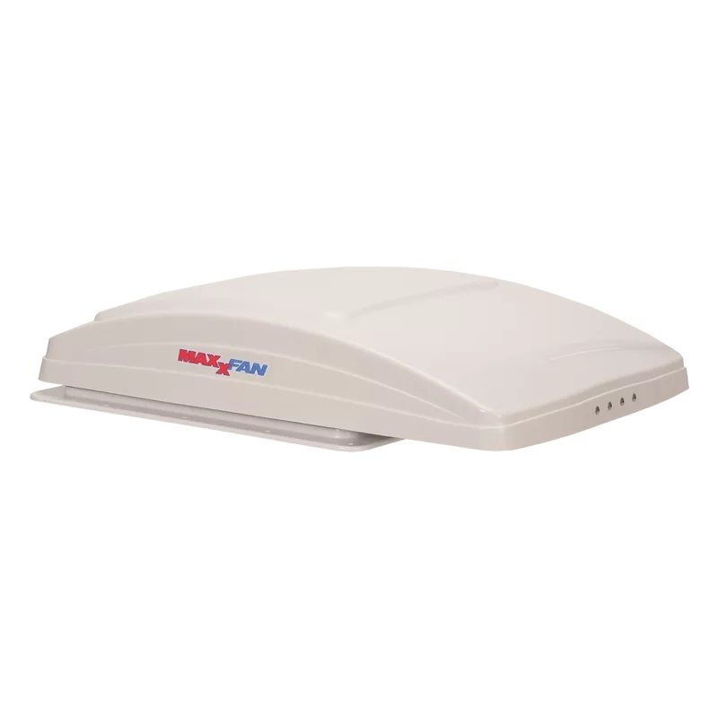 MaxxAir Maxxfan Deluxe with Rain Dome, Thermostat, Power Lift & Remote