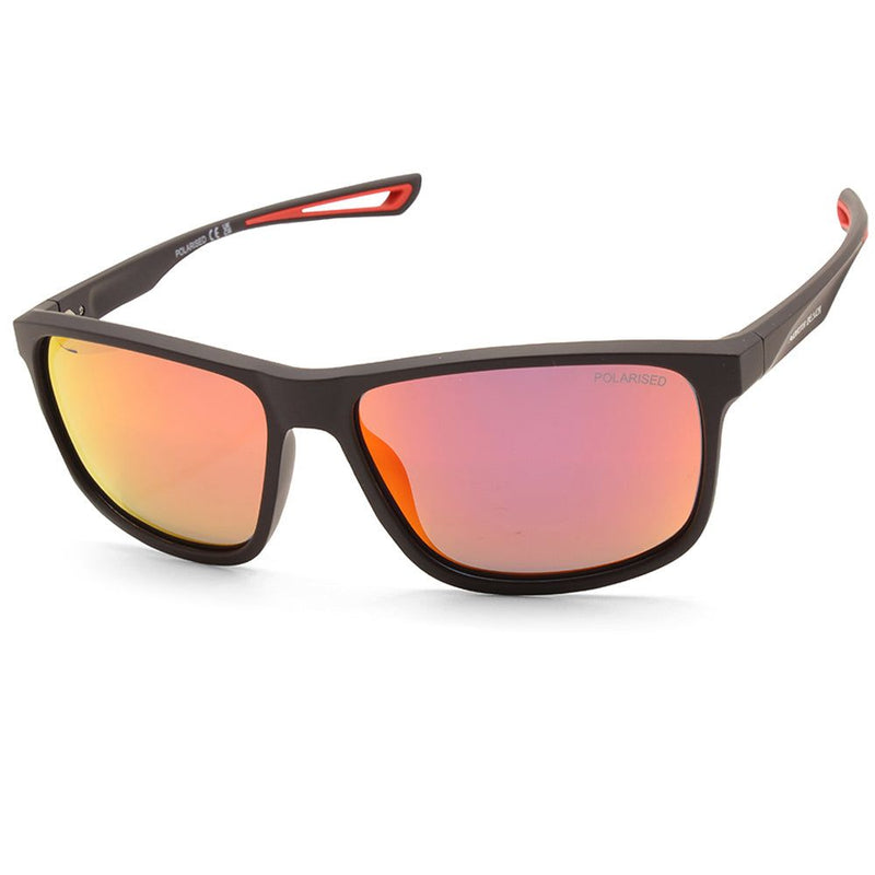 North Beach Tako Matte Black/Red Mirror Unisex Polarised Sunglasses