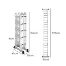 Traderight Multi Purpose Ladder Aluminium Folding Platform Extension Step 5.7m