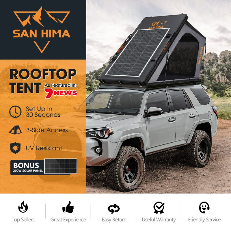 San Hima Kalbarri Gen 2 Roof Top Tent  Hard Shell With Ladder + 200W Solar Panel