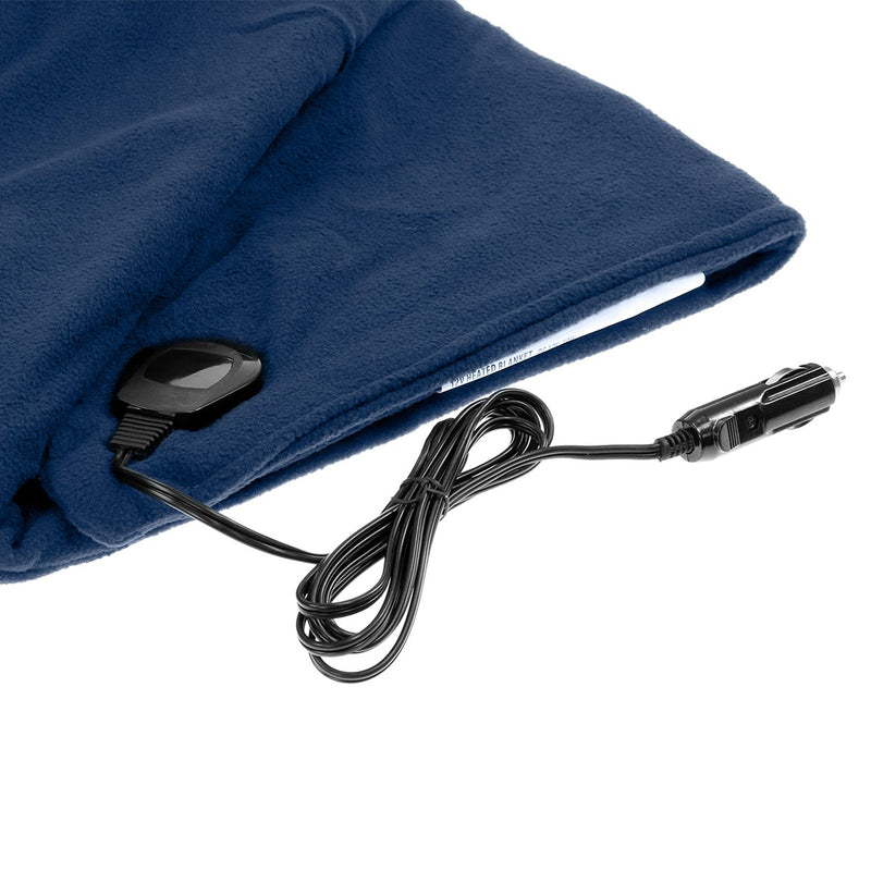 Laura Hill Heated Electric Car Blanket 150x110cm 12V - Navy Blue