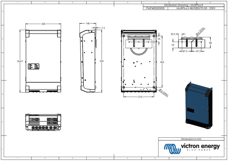 Victron 48V 5000VA MultiPlus-II 48/5000/70-50 Inverter/Charger