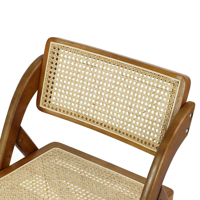 Levede 2x Foldable Dining Chairs Accent Wooden Chair Rattan Furniture Lounge