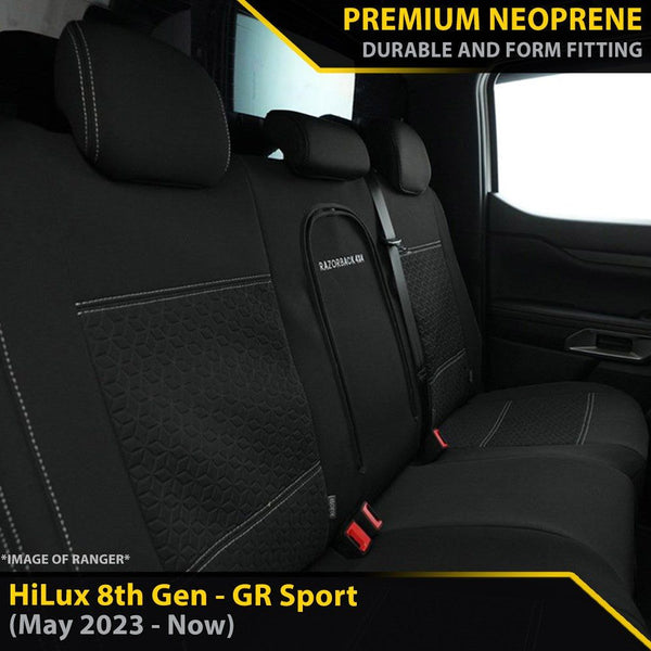 Toyota HiLux 8th Gen GR Sport GP6 Premium Neoprene Rear Row Seat Covers
