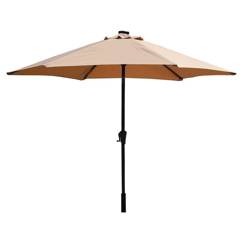Centra 2.7m Outdoor Umbrella Garden Beach Stand Tilt Patio Deck Pole UV Khaki