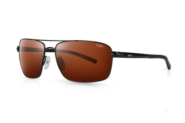 Tonic Blaq Polarised Sunglasses with Glass Copper Photochromic Lens & Black Frame