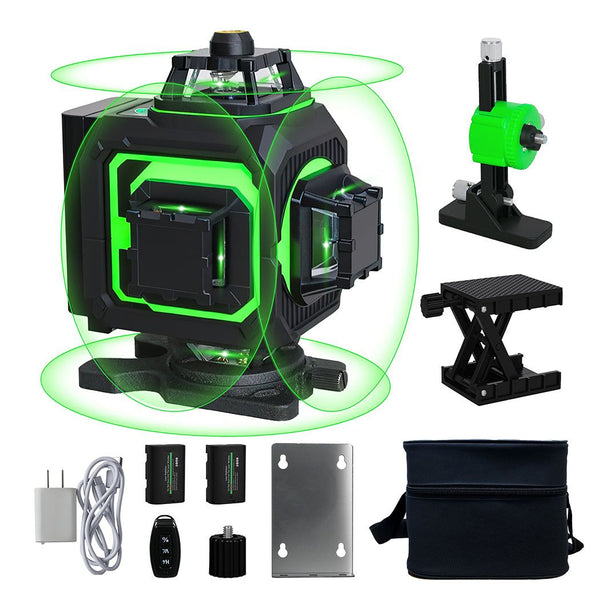 Traderight Laser Level 4D 16 Line 360° Green Self -Leveling with Remote Tripod