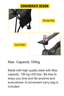 Outdoor Folding Camp Chair with Backrest & Footrest