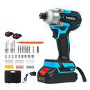 Traderight 21V Cordless Brushless Impact Driver 2 Battery 1/4" Electric Wrench
