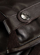 Dents Harpford Mens Leather Driving Gloves with Knitted Sidewalls - Black - M