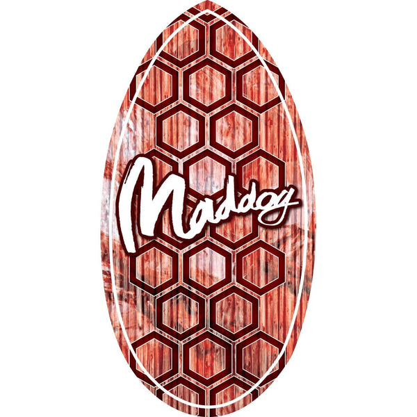 Maddog Wedge Plywood Skim Board 41" Inch Orange Hex Honeycomb Pattern