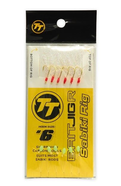 TT Fishing Bait Jig R 6 Hook Sabiki Rig Tinsel Jig