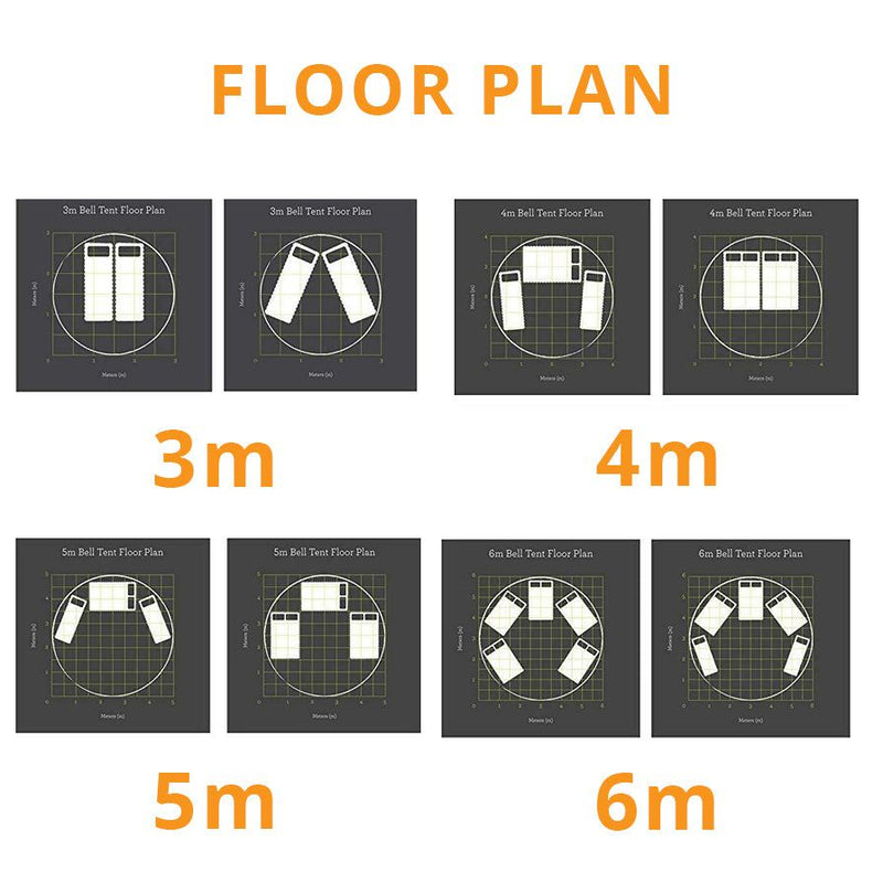 Canvas Bell Tent - 3m/4m/5m/6m