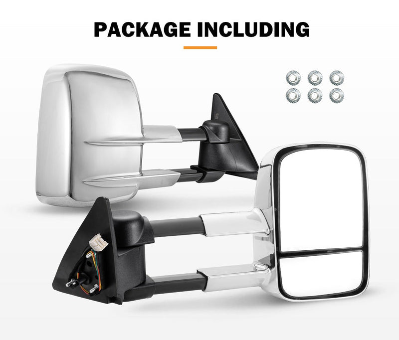 SAN HIMA Pair Extendable Towing Mirrors Fit Toyota Landcruiser 100 Series 1998-2007