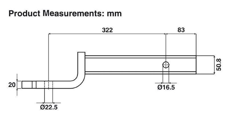 Long Shank Tow Hitch Mount THM02