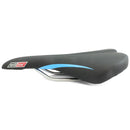 Endzone Slim Vinyl Bike Seat/Saddle with Comfort Foam and Clamp Black/Blue