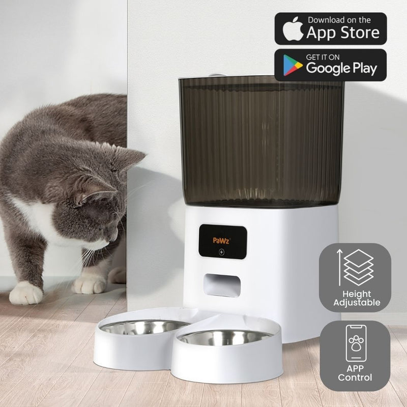 Pawz 5L Automatic Pet Feeder Double Bowl Dog Cat Auto Smart Food Dispenser Timer
