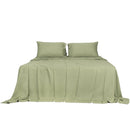 Dreamz Fitted Sheet Set Pillowcase Bamboo King Sage Green Summer 4Pcs
