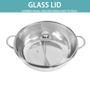 Toque Stainless-Steel 36cm Twin Mandarin Duck Hot Pot Induction Cookware W/Lid