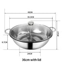 Toque Stainless-Steel 36cm Twin Mandarin Duck Hot Pot Induction Cookware W/Lid