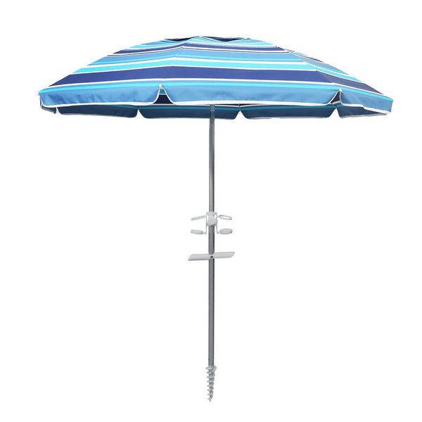 Centra 2.2m Outdoor Beach Umbrella Tilting Patio Tropical Shelter Parasoll Blue
