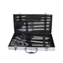 Moyasu 10 Pcs BBQ Tool Set Stainless-Steel Case Grill Fork Knife Tong Brush
