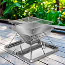 Moyasu Fire Pit BBQ Grill Barbecue Smoker Camping Portable Stainless-Steel Stove