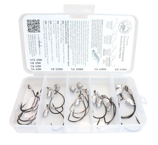 TT Lures Weedless Rig Value Pack - Assorted Weedless Jig Heads Kit