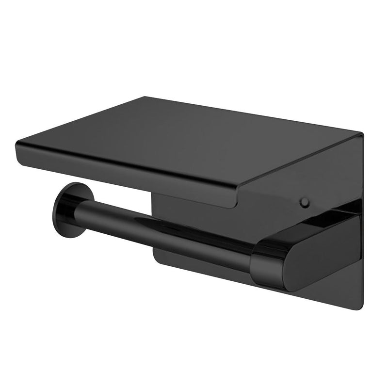 Traderight Group  Toilet Paper Holder Roll Bath Tissue Storage Hook Rack 304 Stainless-Steel Black