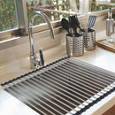 Toque Stainless-Steel Dish Drying Rack Over Sink Kitchen Foldable RollUp Mat
