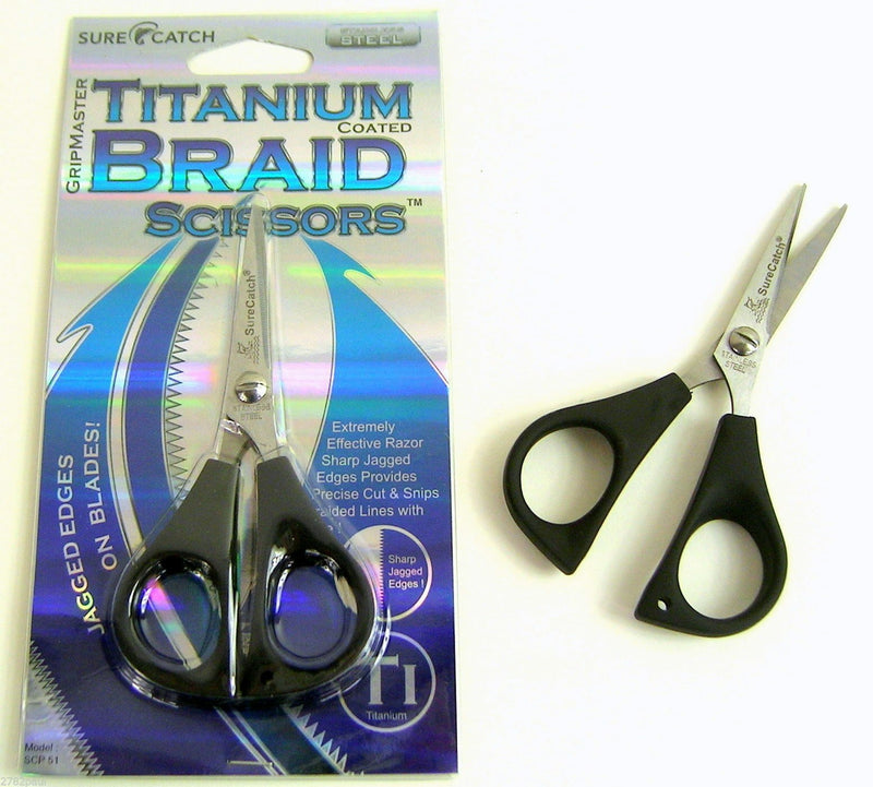 Surecatch Stainless Steel Gripmaster Braid Scissors - Titanium Coated